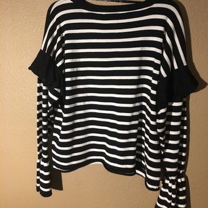 Neiman Marcus striped blouse sweater
